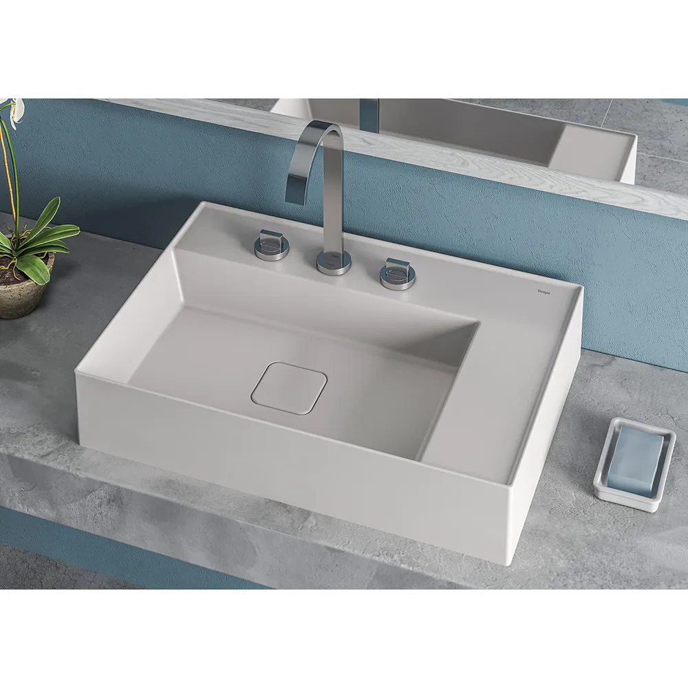 Cuba Apoio Retangular Com Mesa 600x415 Platinum P8 Branco - Incepa
