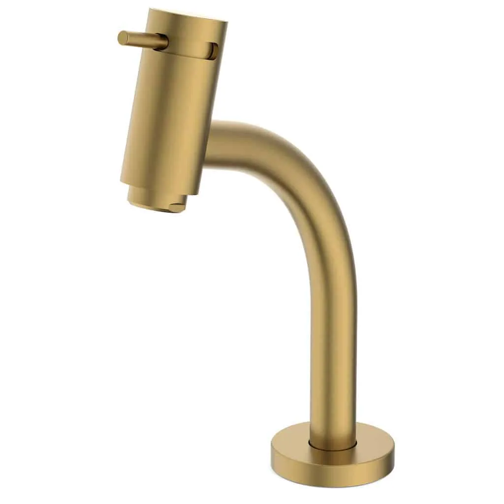 Torneira para Lavatório de Mesa Bica Baixa Basic Gold Matte - Celite - Imagem 2