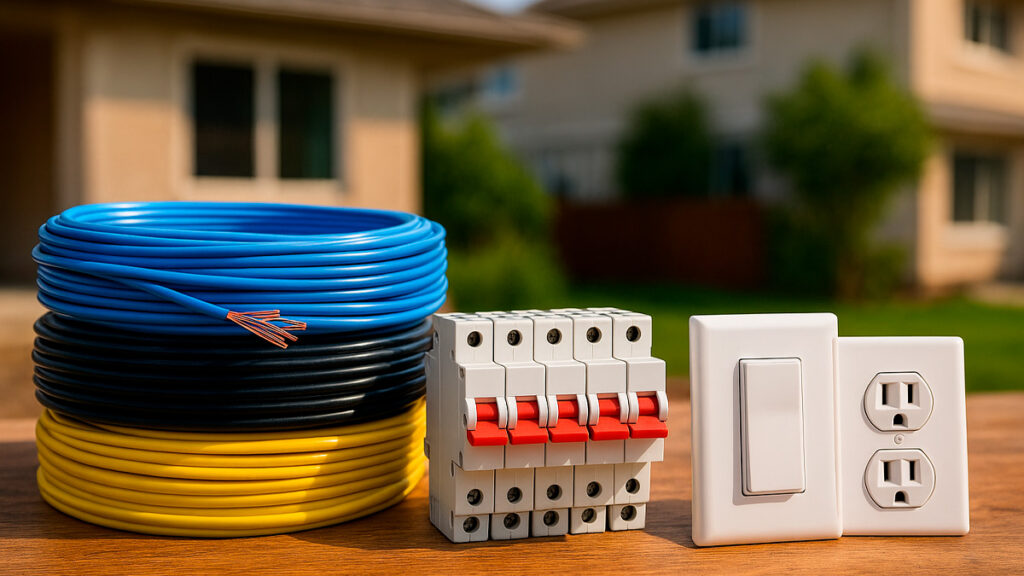 Materiais elétricos de qualidade – cabos, disjuntores e interruptores Estrela do Vale